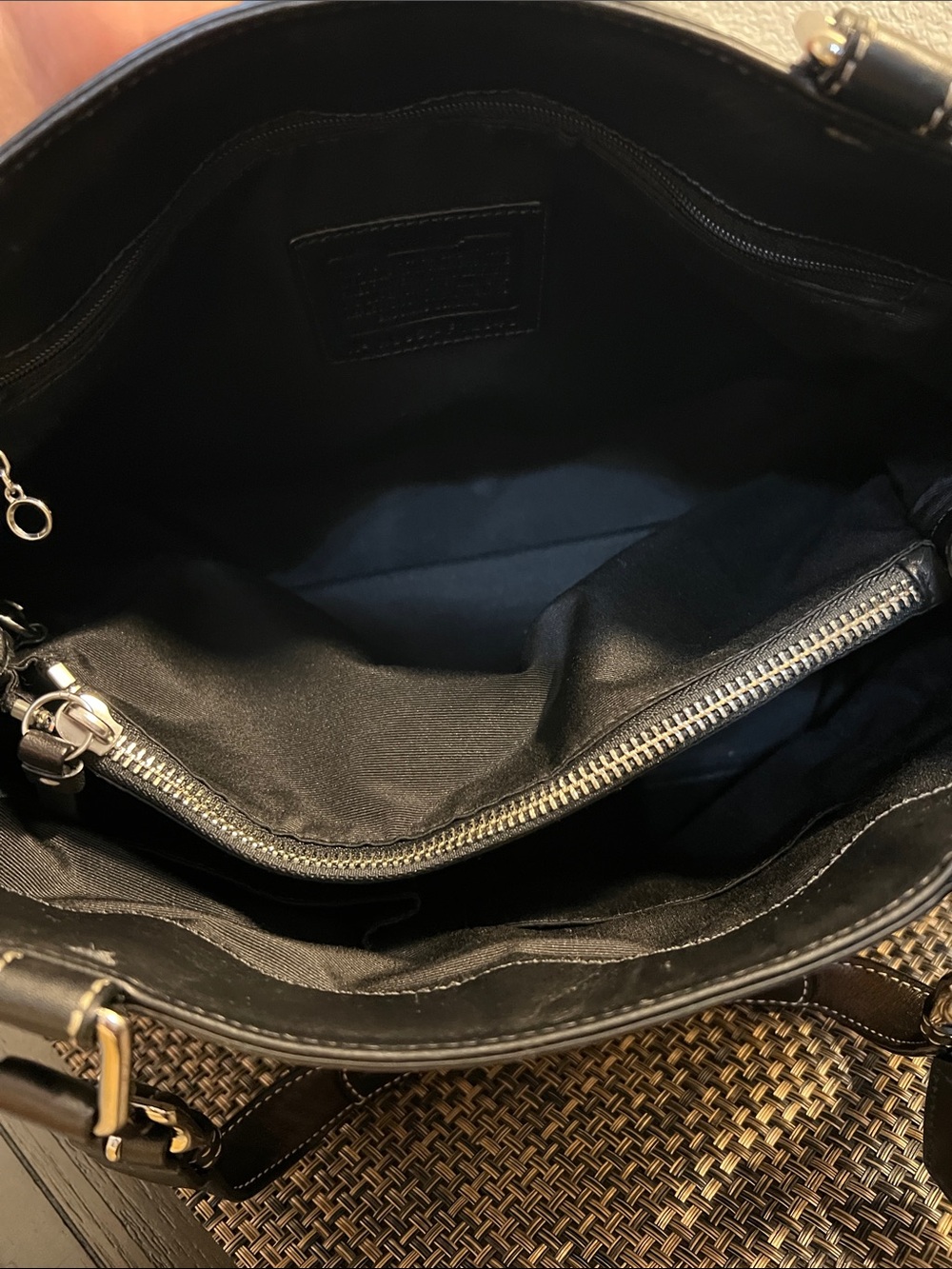 Coach Black and Gray Signature Buckle Tote - Picture 9 of 11